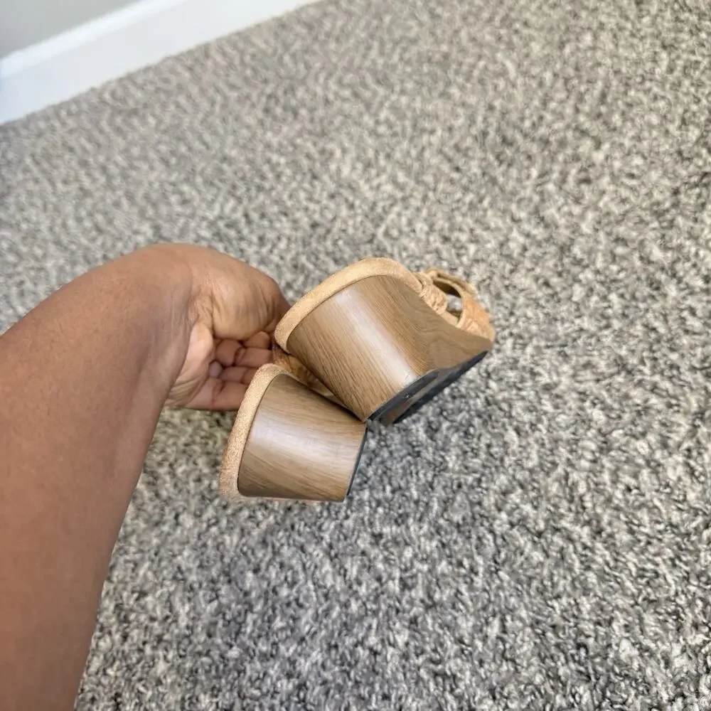 VIONIC 381DWYN Cork Triple Strap Wedge Slide Sandals Womens Size 8 Comfort
